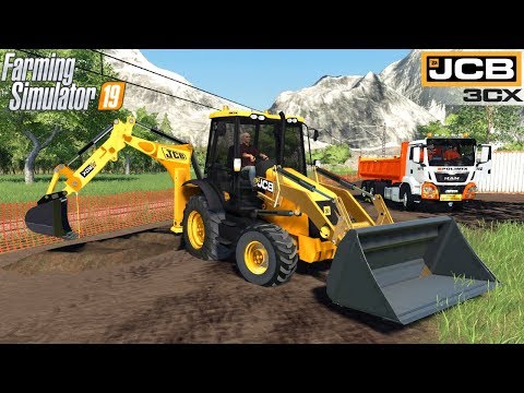 Farming Simulator 19 – JCB 3CX ECO Backhoe loader Digging A Ditch