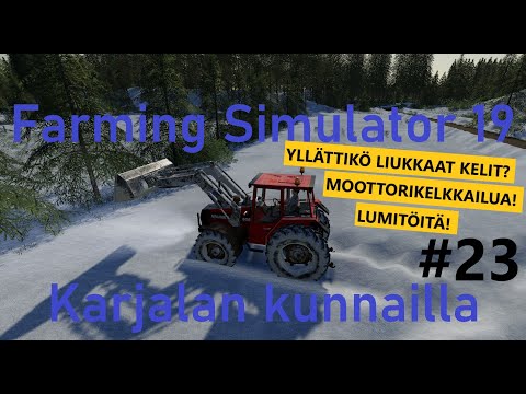 Farming Simulator 19 Suomi – Karjala #23 – Lumitöitä ja kelkkailua!