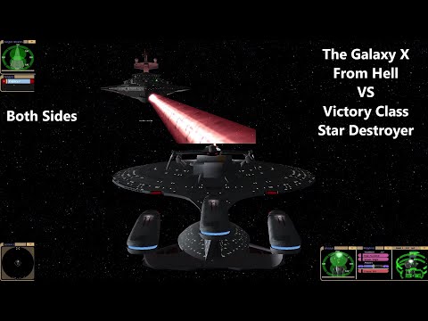 Galaxy X From Hell VS Victory Class Star Destroyer | Both Sides | Star Trek Bridge Commander |