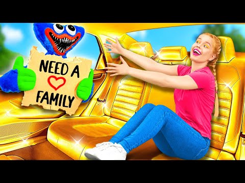 HUGGY WUGGY WAS ADOPTED || Survival Guide for Parents! Parenting Hacks by 123 GO! FOOD
