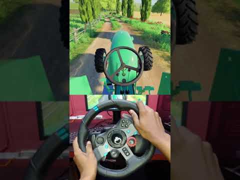 Man Tractor Off Road Driving with Steering Wheel Farming Simulator 19