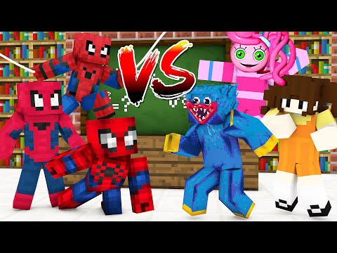 Monster School : Baby Huggy Wuggy Squid Game Doll vs Spiderman – Adventure Story Minecraft Animation