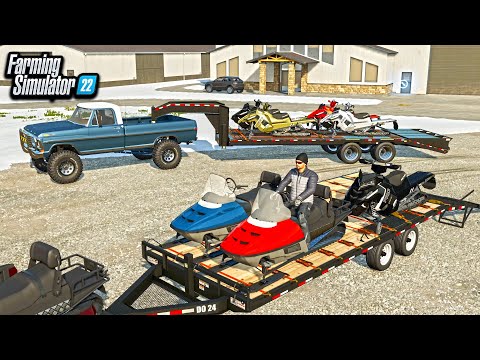REDNECK SNOWMOBILE TRIP! HEADING INTO MOUNTAINS (NEW POLARIS RMK 850) | FARMING SIMULATOR 2022