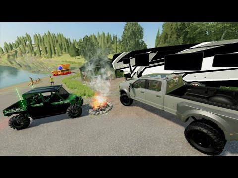 Saving campers from flood using submarine and ATV | Farming Simulator 22