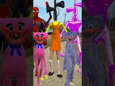 Siren head Squad game Huggy Wuggy Kissy Missx Spidet man in real