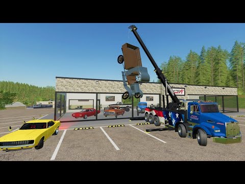 Using crane to move expensive cars on dealership | Farming Simulator 19