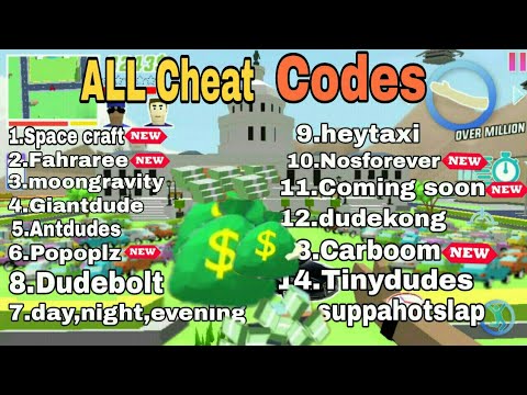 ALL Cheat Codes//Dude Theft Wars all Cheat Codes//Dude Theft Wars Hame play//Rachit Gamerz//