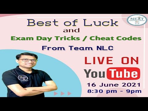 BEST OF LUCK SESSION & EXAM DAY TRICKS/CHEAT CODES