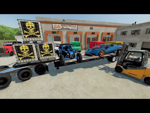 Delivering Race Cars and dangerous chemicals to town | Farming Simulator 22