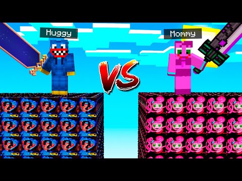 DESAFÍO DE LUCKY BLOCK de HUGGY WUGGY vs MOMMY LONG LEGS 😱 CARRERA de LUCKY BLOCK en MINECRAFT