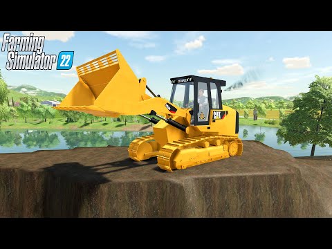 Farming Simulator 22 – CAT 953D CRAWLER LOADER Pushing Soil