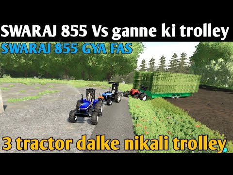 farming simulator 22 Indian mod swaraj 855 ho gya fail 3 tractor se tochan dalke nikali trolley