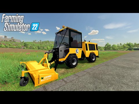 Farming Simulator 22 – MUNICIPAL SIDEWALK TRACTOR Cutting Grass On Roadside Machine