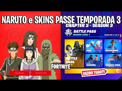 FORTNITE – VAZOU NARUTO SKINS e PASSE DE BATALHA TEMPORADA 3?