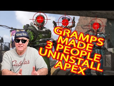 GrndpaGaming Play's Apex Legends and gets a no scope triple take takedown of plebs