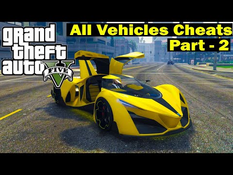 GTA 5 cheat codes for PC |  All vehicle cheat codes for GTA 5 | Part 2