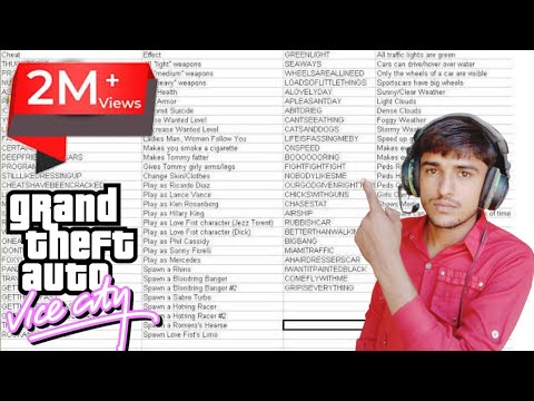 Gta Vice City Cheat Code All Important List HD.