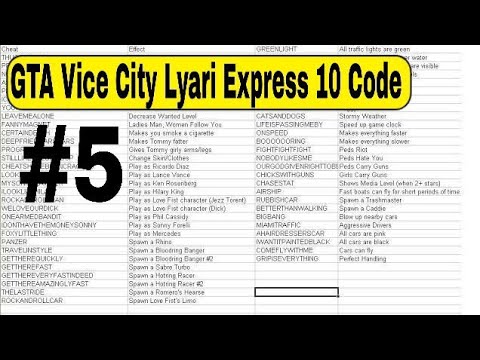 Gta Vice City Lyari Express Top 10 Cheat Code Video Part #5