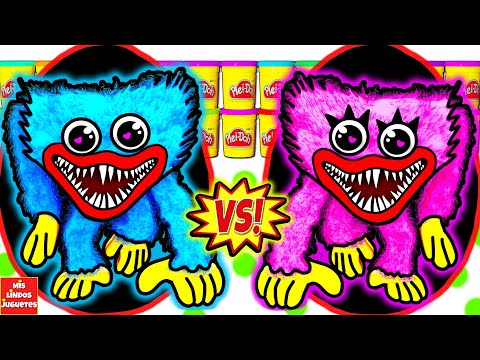 Huevos Sorpresa Gigantes de Huggy Wuggy VS Kissy Missy de Poppy Playtime de Plastilina Play Doh