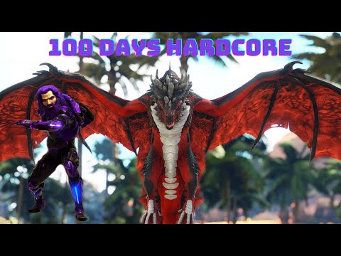 I played 100 Days Hardcore on Crystal Isles | ARK Survival Evolved