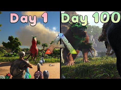 I Survived 100 Days Of Hardcore Ark On The New Map Lost Island! Here's What Happened…