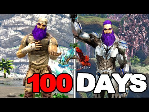 I Survived 100 Days Of Hardcore Ark Survival Evolved (Crystal Isles)