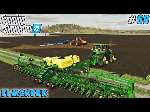 Making Seedbed, Sowing Sunflower, Rolling, Spraying Slurry | Elmcreek | Farming simulator 22 |  #69