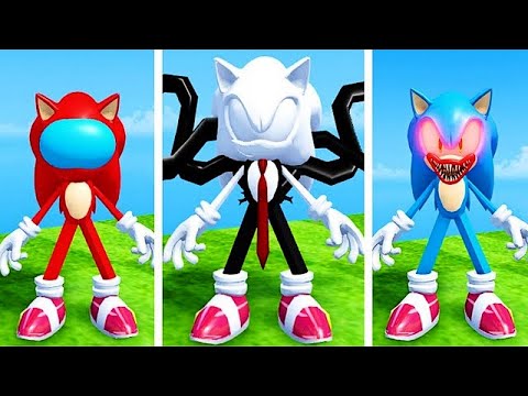 ON DÉBLOQUE SONIC HUGGY WUGGY, SLENDERMAN SONIC ET AMONG US SONIC – Roblox Find The Sonic Morphs