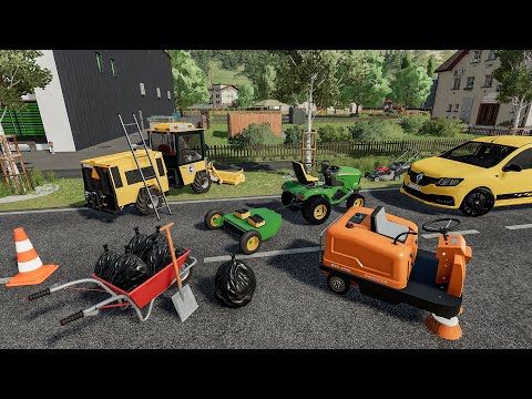 Paysagiste OUVRIER COMMUNAL ! Ramassage d'ordures, tonte d'accotement routier | Farming Simulator 22