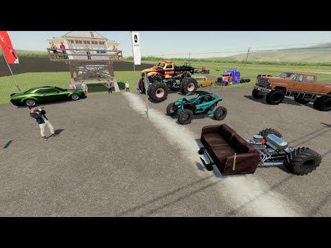 Racing Tractors and Race Cars against farmers | Farming Simulator 22