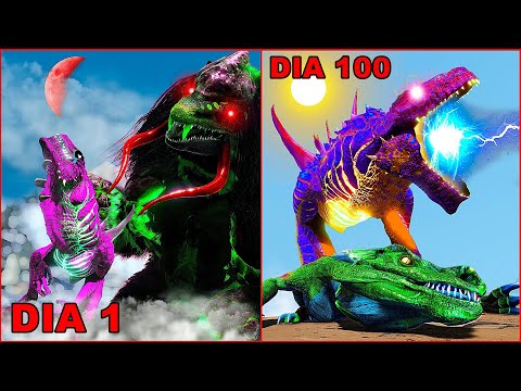 Sobrevivi 100 Dias Como Um Godzilla No Ark Survival Evolved Hardcore – O FILME 3 (DINOSSAUROS)