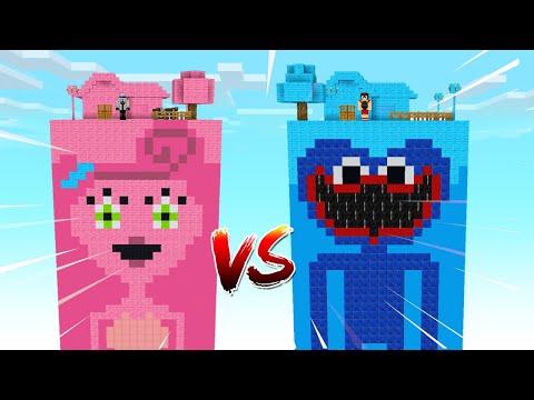 Torre de MOMMY LONG LEGS vs Torre de HUGGY WUGGY 😱 MINECRAFT POPPY PLAYTIME