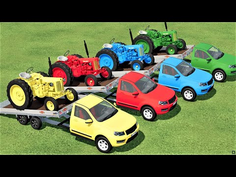 TRANSPORT OF COLORS ! MINI TRACTORS ON PICKUPS ! Farming Simulator 22