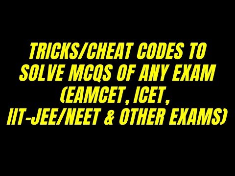Tricks/Cheat Codes to solve MCQs of any exam (EAMCET, ICET, IIT-JEE/NEET & Other Exams) || BWTS