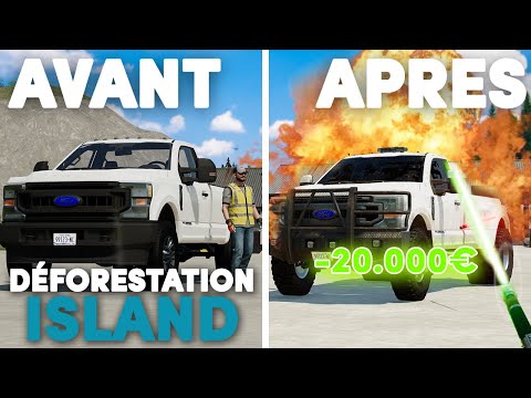 TUNING sur le PICKUP et SABRES LASER ! | Déforestation Island #03 | Farming Simulator 22 !