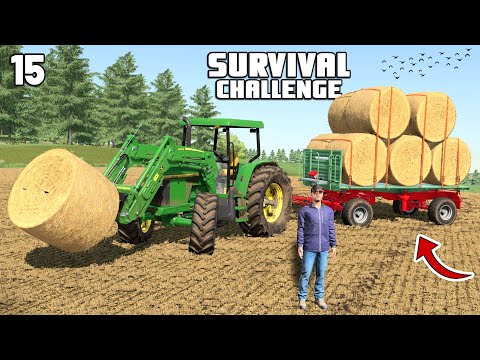 ULTRA LOW COST WINDROWER SAVES THE DAY! | Survival Challenge | Farming Simulator 22 – EP 15