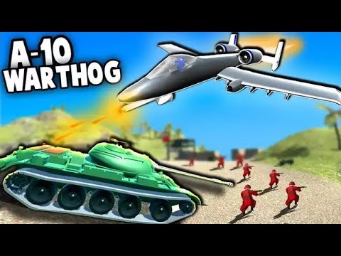 BRRRT!  A-10 Warthog AMAZING new Plane vs Tanks!  (Ravenfield New Modded Planes Gameplay)