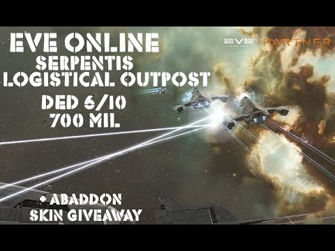 Eve Online DED 6/10 Serpentis Logistical Outpost in Noisy Low Sec. 700mil total.