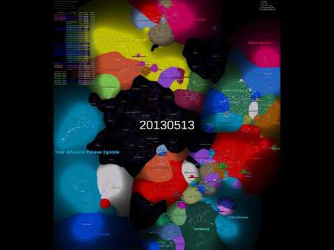 Eve Online influence maps 08.2007 – 08.2021