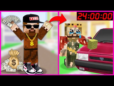 FAKİR 24 SAAT BOYUNCA ZENGİN OLDU, ZENGİN FAKİR OLDU! 😂 – Minecraft ZENGİN FAKİR HAYATI
