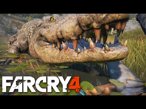 FAR CRY 4 – Lutando com crocodilo, ataque de piranhas, voando de asa delta e mais!!!