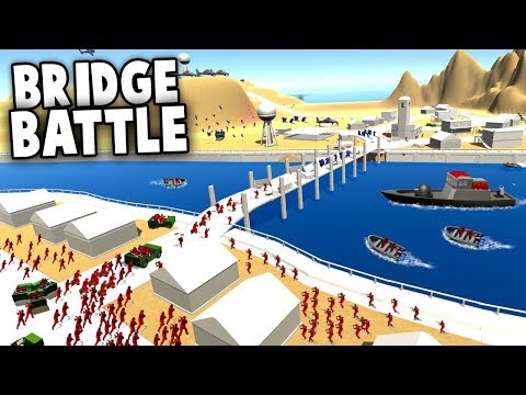 Giant BRIDGE BATTLE! (Ravenfield New Map Gameplay)  Quad Jump Stunt on Bridge!