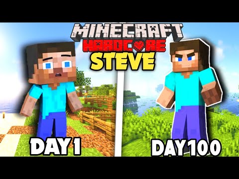 I survived 100 Days As A Steve In Minecraft Hardcore…