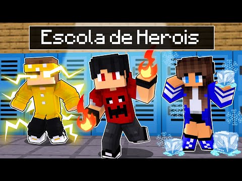Meu PRIMEIRO dia na ESCOLA DE HEROIS no Minecraft
