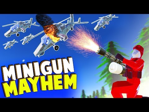 MINIGUN vs 100 Helicopters!  This is Too OP! (Ravenfield Beta Gameplay)