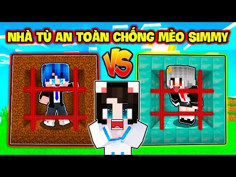 PHONG CẬN THỬ THÁCH 24 GIỜ XÂY NHÀ TÙ AN TOÀN CHỐNG MÈO SIMMY VƯỢT NGỤC TRONG MINECRAFT