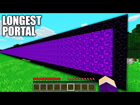 What happen if you BUILD this LONGEST NETHER PORTAL in Minecraft ? LARGE DIMENSION !