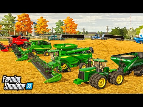 $1,000,000 SOYBEAN HARVEST! BIG TIME FARMERS! (RUNNING 3 COMBINES) | FARMING SIMULATOR 22