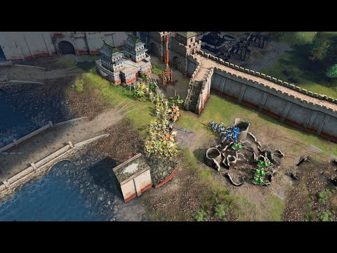 Age of Empires 4 – 3v3 MASSIVE LONG SIEGE AT THE RIVER CROSSING | Multiplayer Gameplay