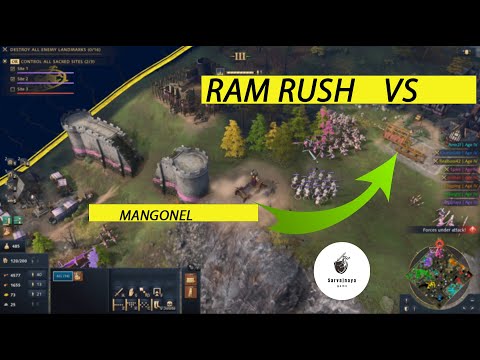 Age of Empires 4 – Mangonel The Destroyer  | The Rus In 4vs4 | Multiplayer Game-Play
